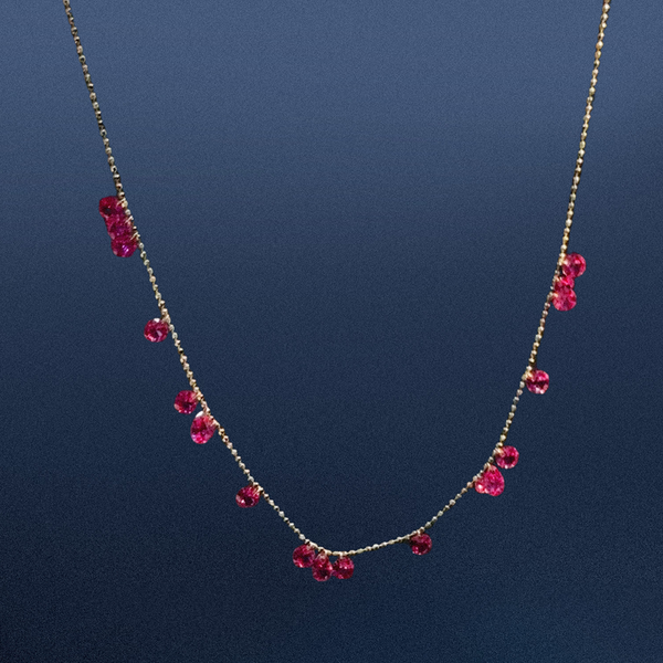 Coral Floating Diamond Necklace