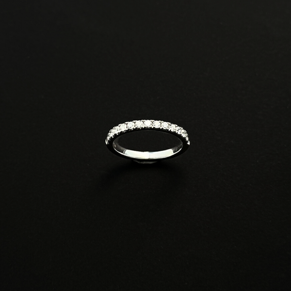 Half Eternity Ring, Round Cut Half Eternity Ring, 14K Diamond Ring