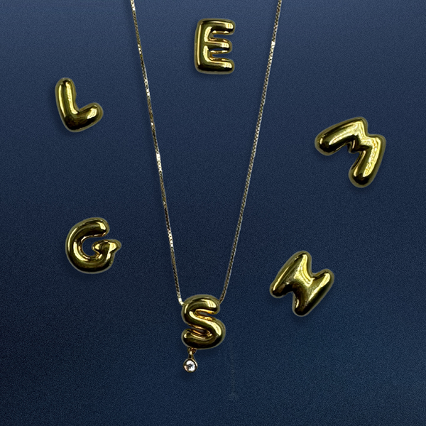 Splash Bubbly Letter Floating Diamond Necklace