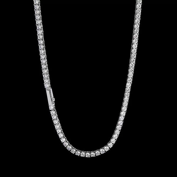 14k Gold Round-Cut Lab-Grown Diamond Tennis Necklace